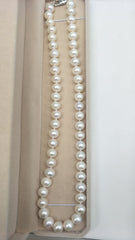 AAA grade 9.5-10.5mm Cultured Freshwater Pearl Strand Necklace with Sterling Silver Clasp - 18"