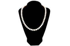 AAA grade, 8-9 mm Cultured Freshwater Pearl Strand Necklace in Sterling Silver Hook Claps-18"