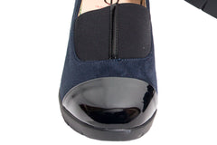 Karen-Stylish navy blue soft padded wedge shoes