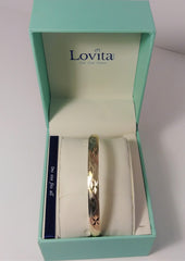 10K rose gold plated and beautiful crafted bangle bracelet (diameter 0.5 inch!)