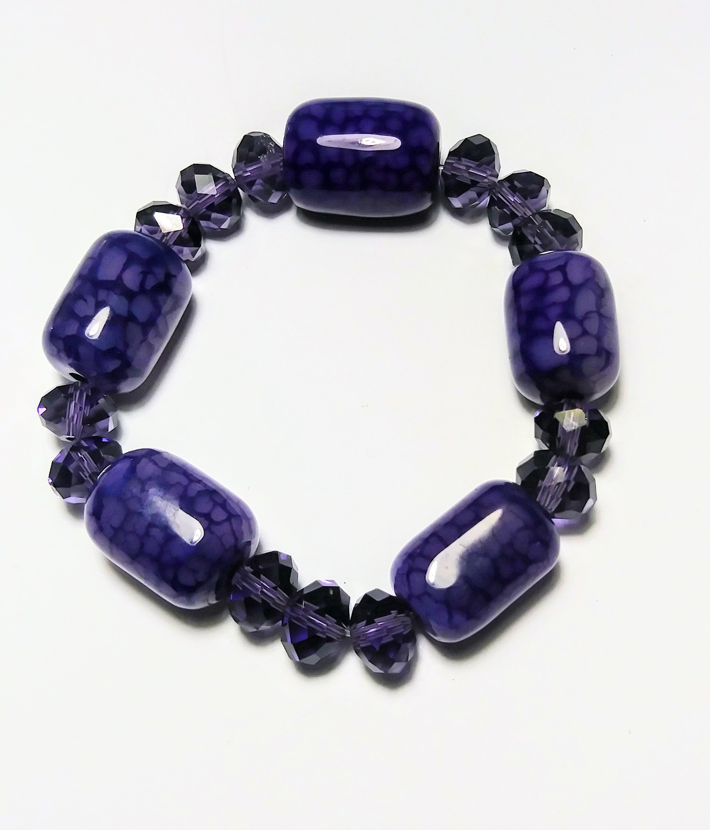 Royal purple jade beans bracelet