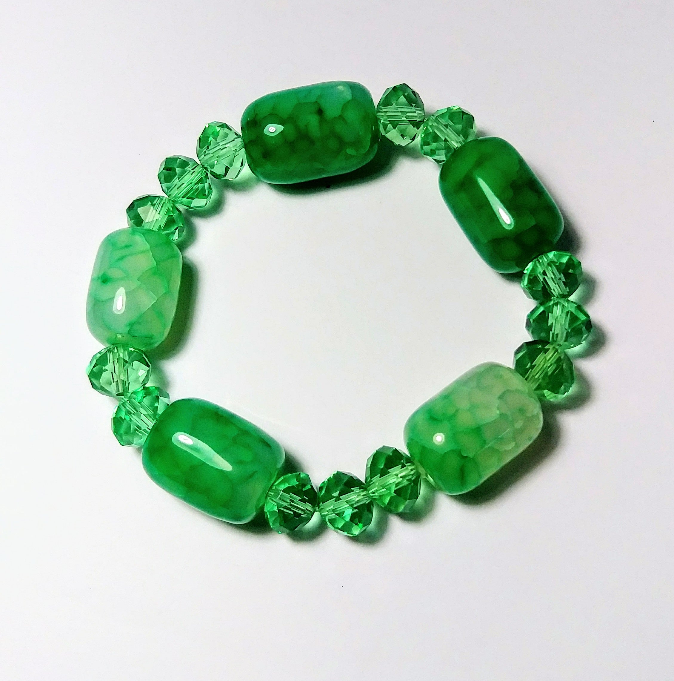 Green jade beans lucky charm bracelet