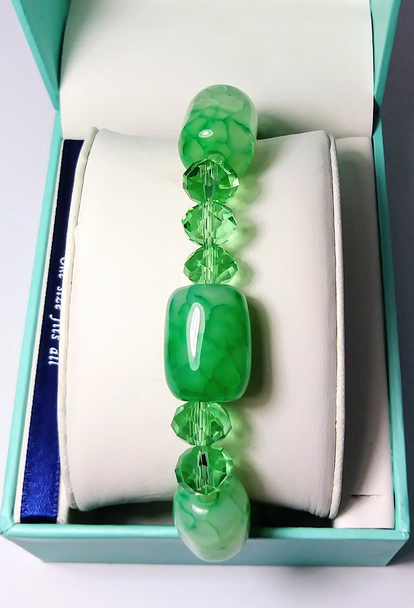Green jade beans lucky charm bracelet