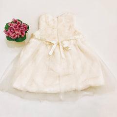 Sleeveless White beautiful Toddler faux fur dress