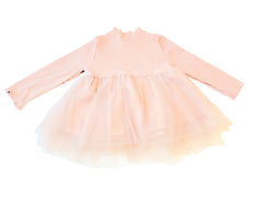 珊瑚长袖蹒跚学步的芭蕾舞短裙连衣裙上衣