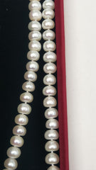 AAA级，9-10毫米美丽和大型养殖水珍珠项链-必备！