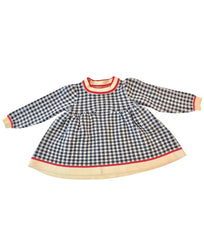 Long sleeve Toddler Plaid Pattern sweater dress