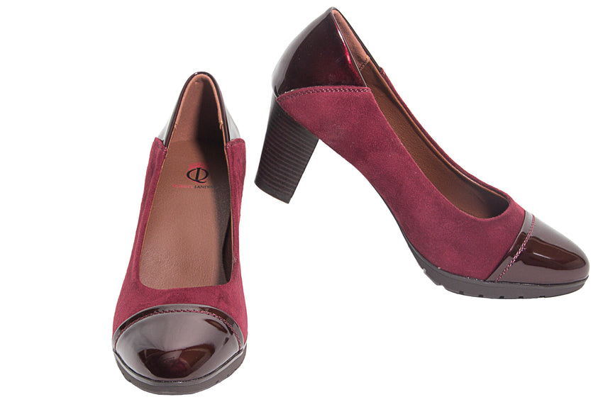 Charlotte- Beautifully soft padded comfortable and sexy heels (Burgundy suede and black)
