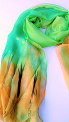 Beautiful rainbow multi-colored sheer silk scarf (75*42 inch super large size!)